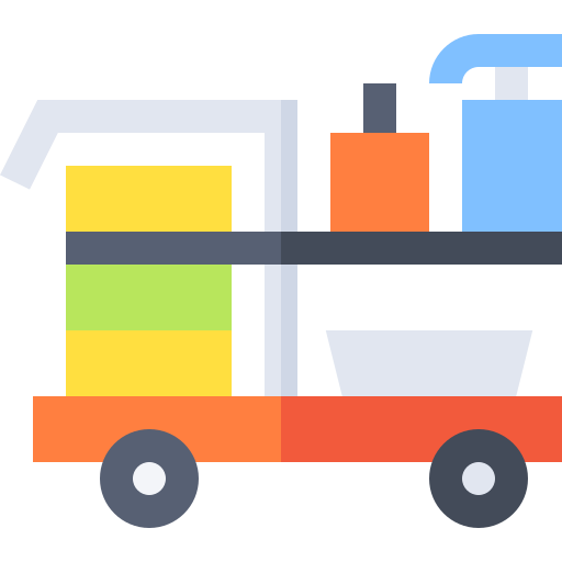 Cleaning cart Basic Straight Flat icon