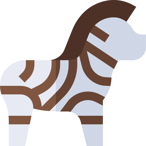 zebra Basic Straight Flat Ícone