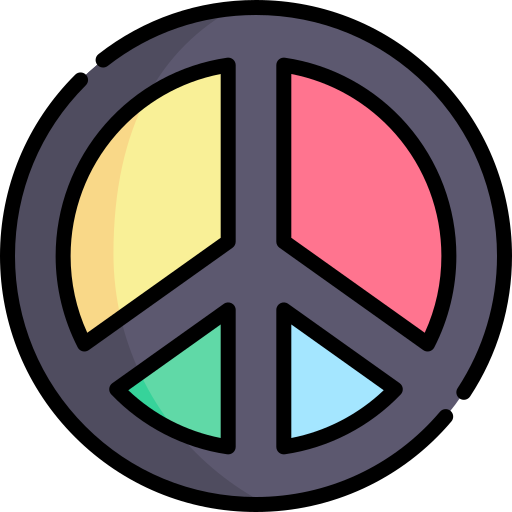 평화의 상징 Kawaii Lineal color icon