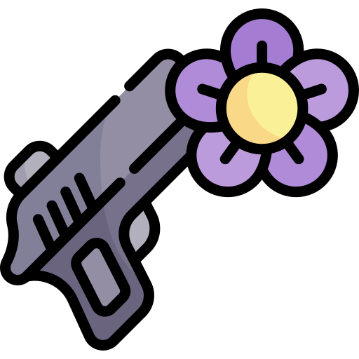pistolet Kawaii Lineal color ikona
