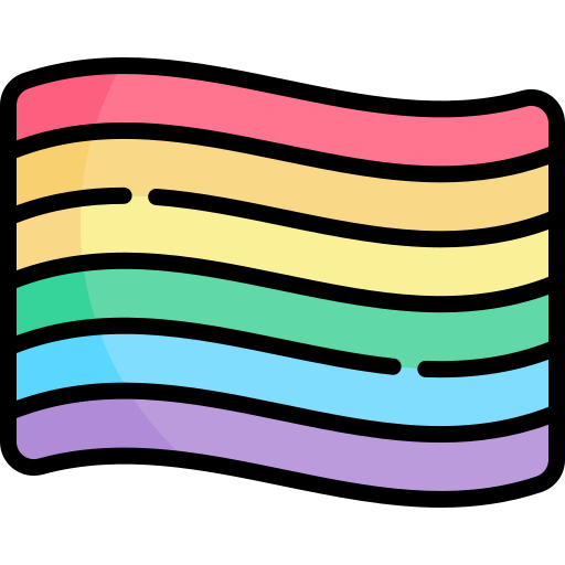 regenboogvlag Kawaii Lineal color icoon
