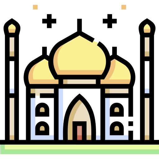 Taj mahal Detailed Straight Lineal color icon