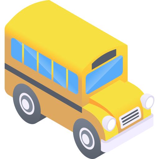 autobus szkolny Gradient Isometric Gradient ikona