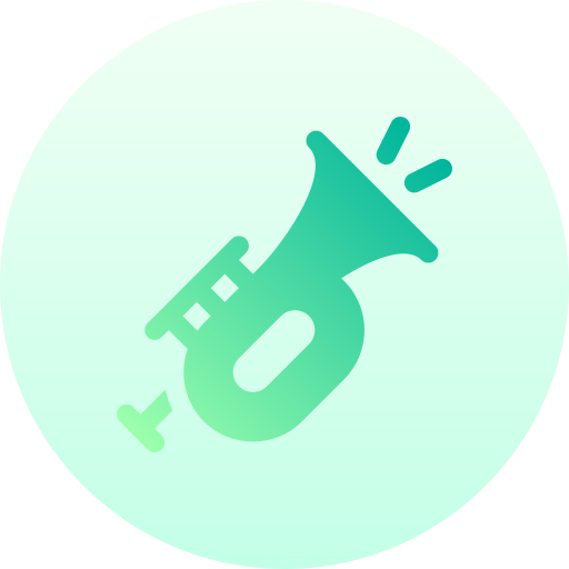 Trumpet Basic Gradient Circular icon