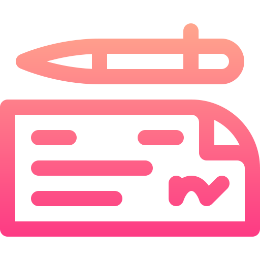 Bank check Basic Gradient Lineal color icon