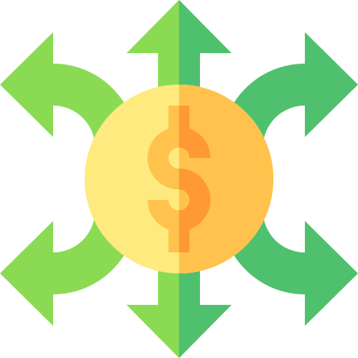 flujo de dinero Basic Straight Flat icono