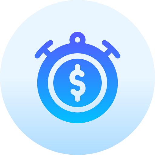 Time is money Basic Gradient Circular icon