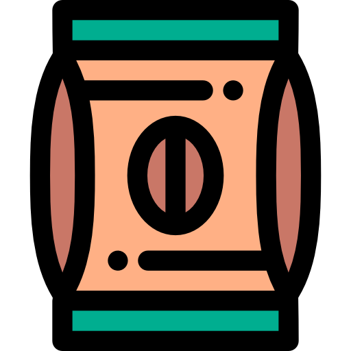 커피 콩 Detailed Rounded Lineal color icon