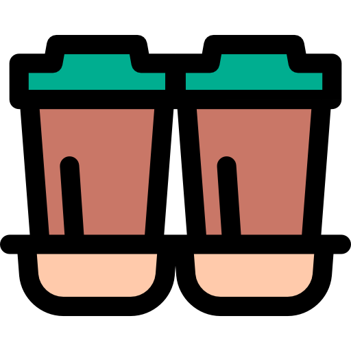 커피 Detailed Rounded Lineal color icon