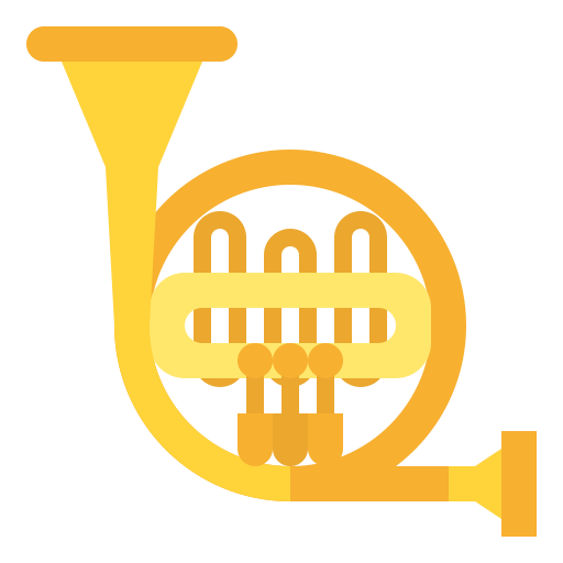 French horn Iconixar Flat icon