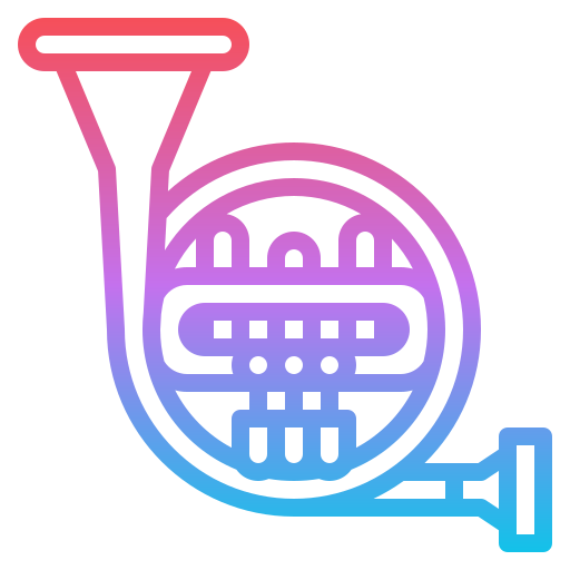 French horn Iconixar Gradient icon