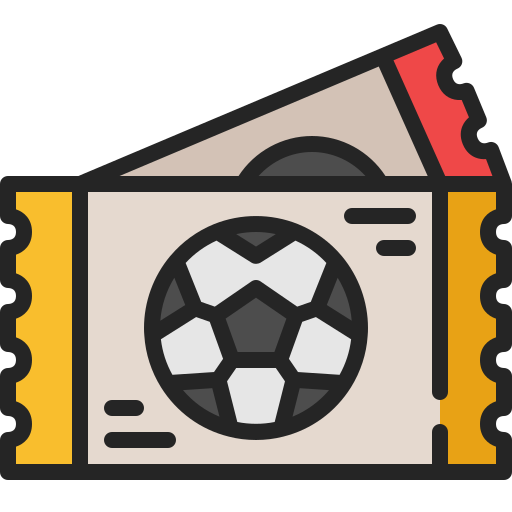 Football ticket Generic Outline Color icon