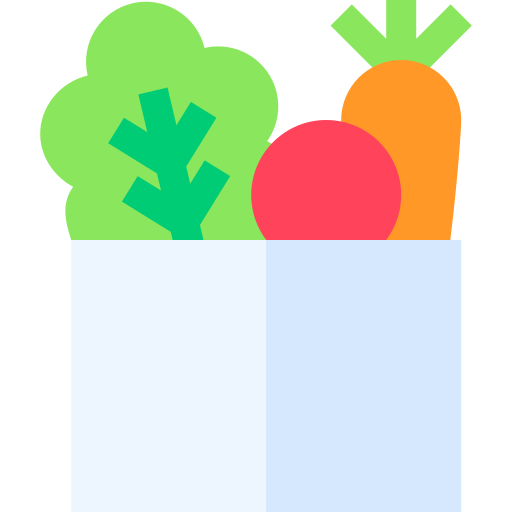 Grocery bag Basic Straight Flat icon