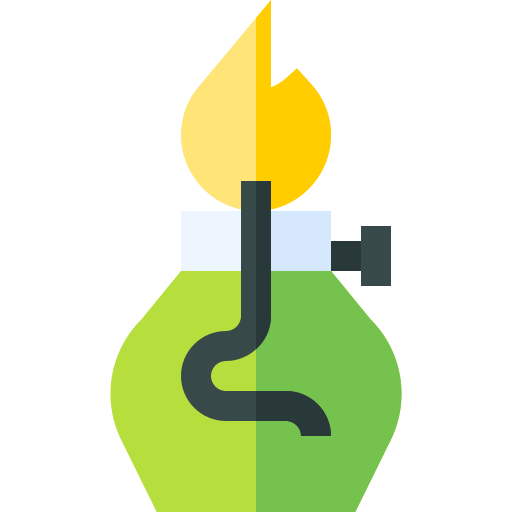 Bunsen burner Basic Straight Flat icon