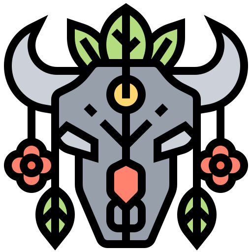 cráneo de toro Meticulous Lineal Color icono