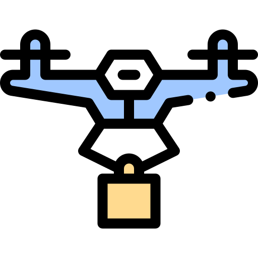 entrega de drones Detailed Rounded Lineal color icono