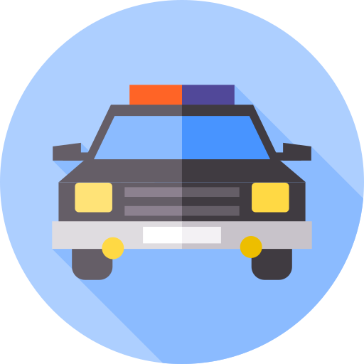 politieauto Flat Circular Flat icoon