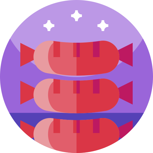 Sausage Geometric Flat Circular Flat icon