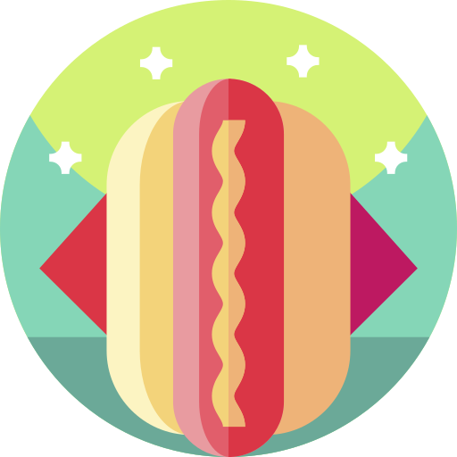 Hot dog Geometric Flat Circular Flat icon