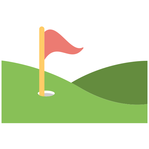 golfbaan Creative Stall Premium Flat icoon