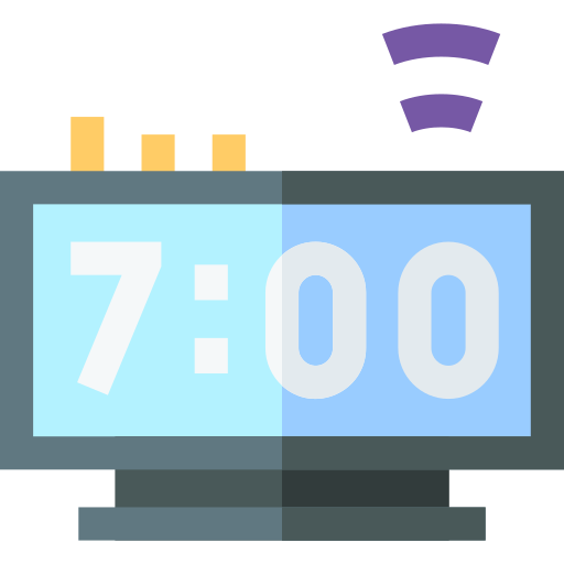 Alarm clock Basic Straight Flat icon