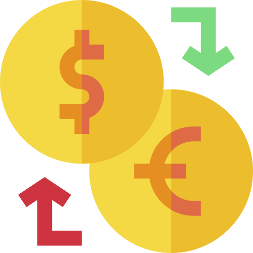wymiana walut Basic Straight Flat ikona