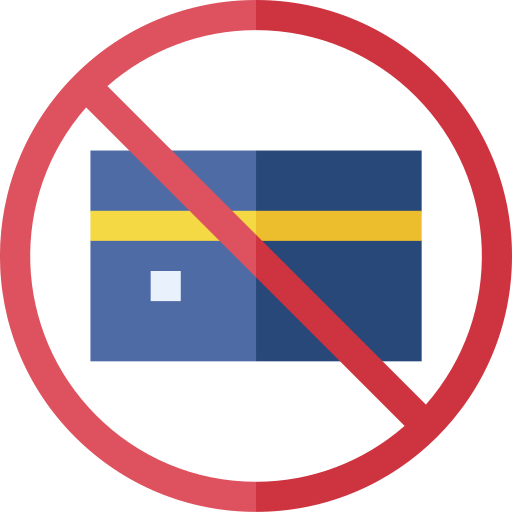 No credit card Basic Straight Flat icon