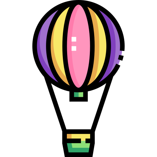 Hot air balloon Detailed Straight Lineal color icon