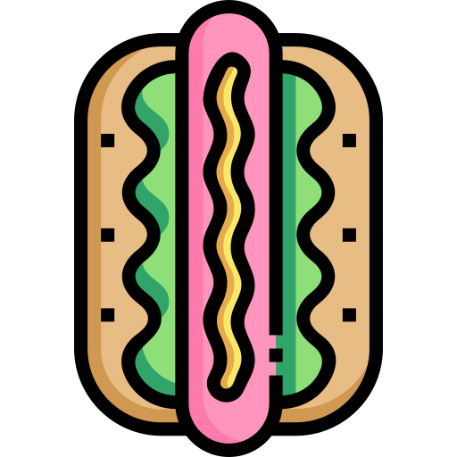 Hot dog Detailed Straight Lineal color icon