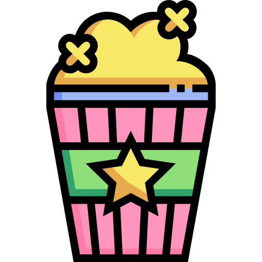 Popcorn Detailed Straight Lineal color icon
