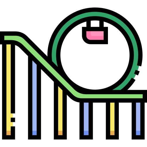 Roller coaster Detailed Straight Lineal color icon