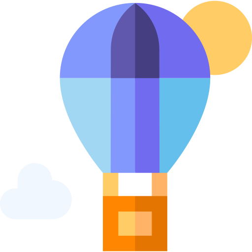 heteluchtballon Basic Straight Flat icoon