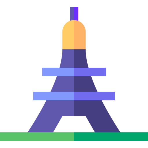 Эйфелева башня Basic Straight Flat иконка