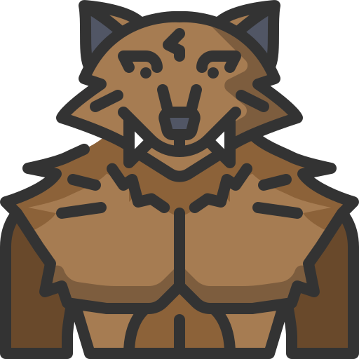 hombre-lobo Generic Outline Color icono