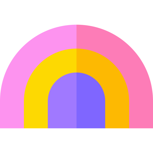 regenboog Basic Straight Flat icoon