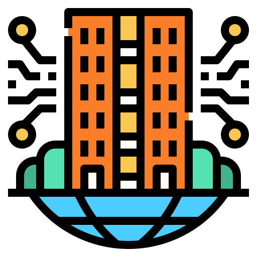 ciudad inteligente Linector Lineal Color icono