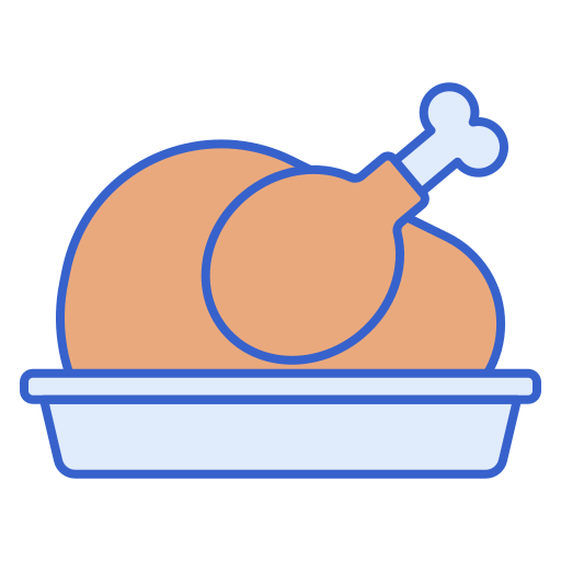 pieczony kurczak Flaticons Lineal Color ikona