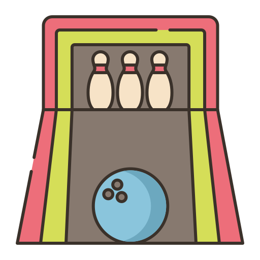 Bowling alley Flaticons Lineal Color icon