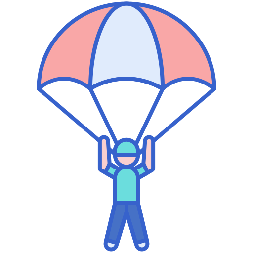 Parachute Flaticons Lineal Color icon