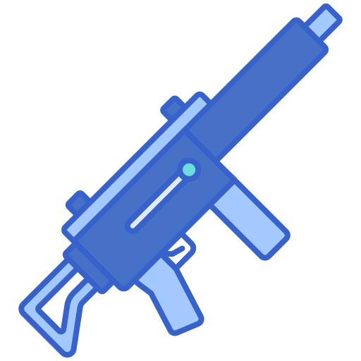 pistola ametralladora Flaticons Lineal Color icono