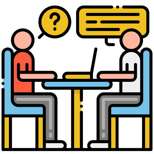 Interview Flaticons Lineal Color icon