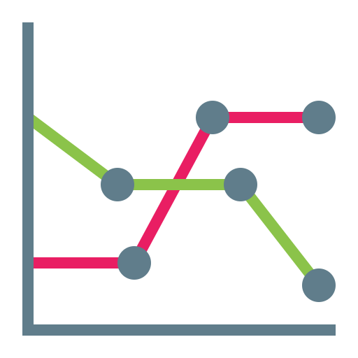 grafico a linee Generic Flat icona