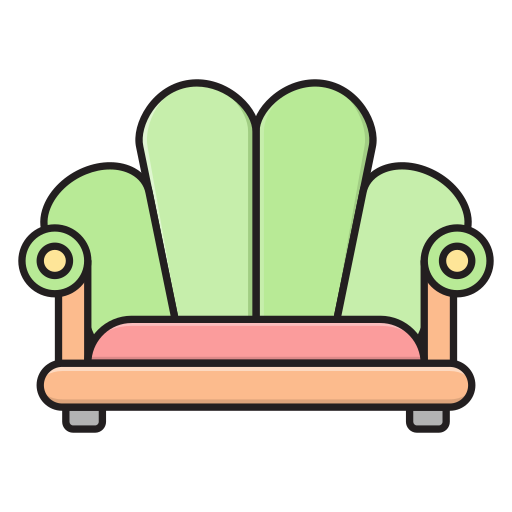 sofa Vector Stall Lineal Color ikona