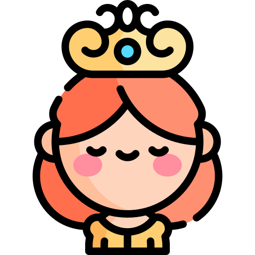 koningin Kawaii Lineal color icoon