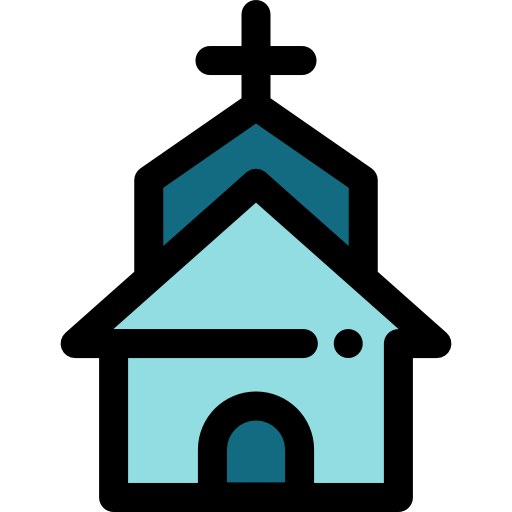 教会 Detailed Rounded Lineal color icon