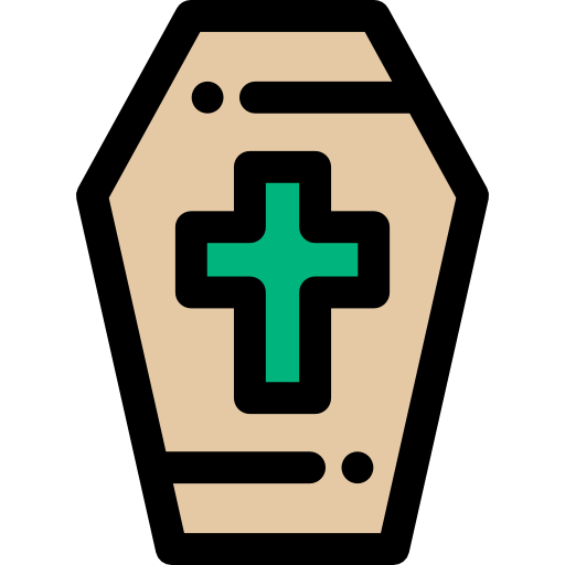 Coffin Detailed Rounded Lineal color icon