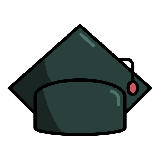 casquette de graduation Generic Outline Color Icône