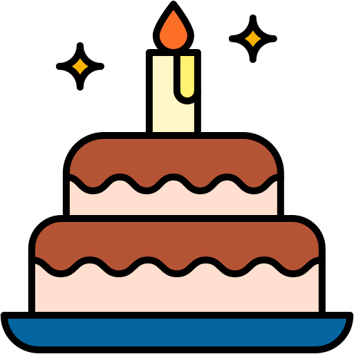 誕生日ケーキ Generic Outline Color icon