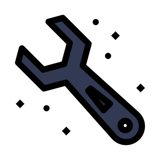 Wrench Flatart Icons Lineal Color icon