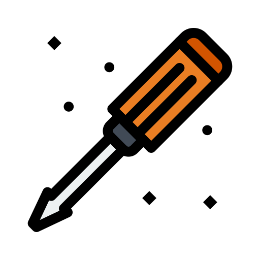 Screwdriver Flatart Icons Lineal Color icon